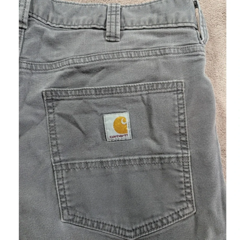 Carhartt Work Pants Mens 34x32 Gray Rugged Flex Relaxed Fit Canvas BN2517-M